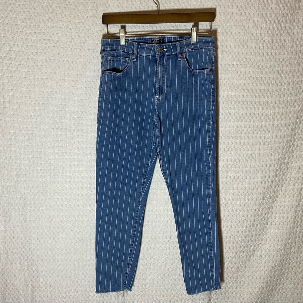 Abercrombie & Fitch Simone High Rise Ankle Stripes Jeans blue Women Size 32